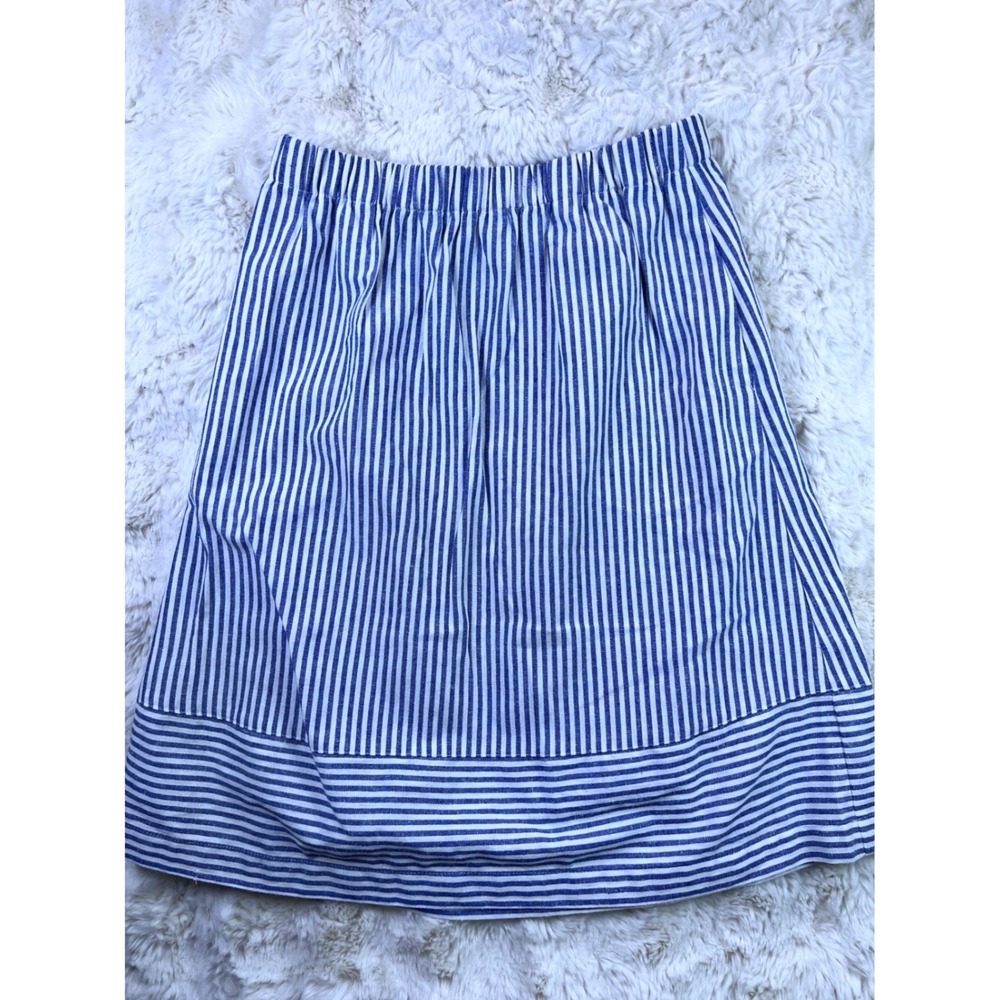 J.Crew Blue White Striped Elastic Waist Mini Skirt XS Coastal Nautical. A30